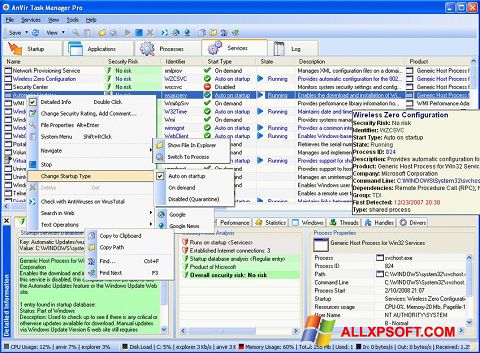 स्क्रीनशॉट AnVir Task Manager Windows XP