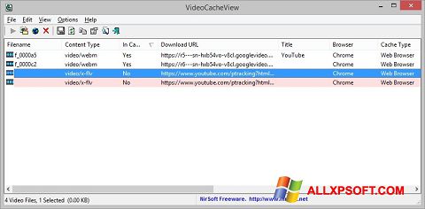 स्क्रीनशॉट VideoCacheView Windows XP