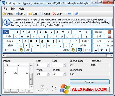 स्क्रीनशॉट Virtual Keyboard Windows XP