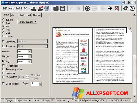 स्क्रीनशॉट FinePrint Windows XP