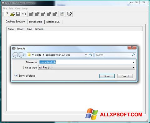 स्क्रीनशॉट SQLite Database Browser Windows XP