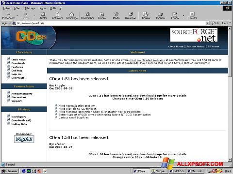 स्क्रीनशॉट CDex Windows XP