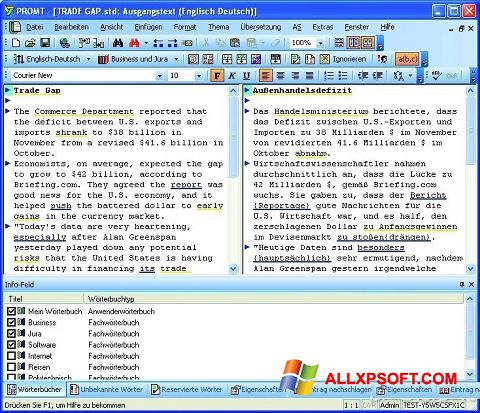 स्क्रीनशॉट PROMT Windows XP
