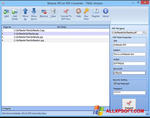 स्क्रीनशॉट Image To PDF Converter Windows XP
