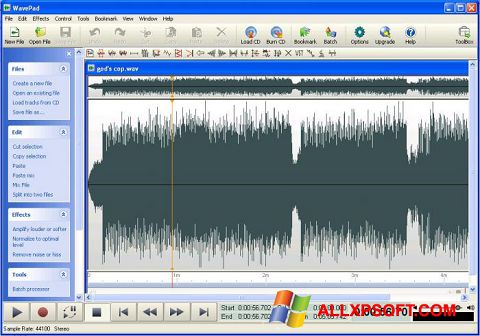 स्क्रीनशॉट WavePad Sound Editor Windows XP