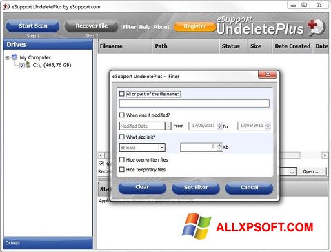 स्क्रीनशॉट Undelete Plus Windows XP