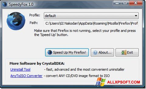 स्क्रीनशॉट SpeedyFox Windows XP