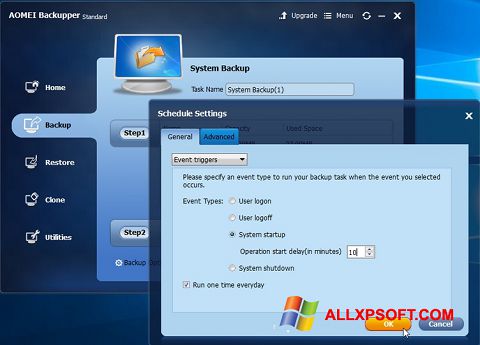स्क्रीनशॉट AOMEI Backupper Windows XP