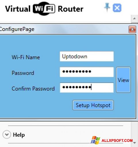 स्क्रीनशॉट Virtual WiFi Router Windows XP