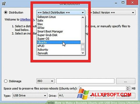 स्क्रीनशॉट UNetbootin Windows XP