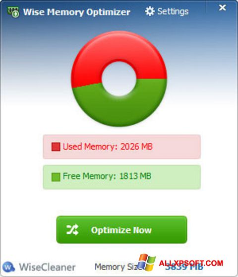 स्क्रीनशॉट Wise Memory Optimizer Windows XP