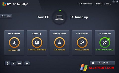 स्क्रीनशॉट AVG PC Tuneup Windows XP