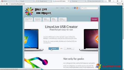 स्क्रीनशॉट LinuxLive USB Creator Windows XP