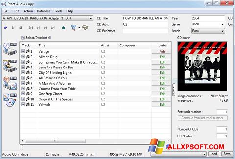 स्क्रीनशॉट Exact Audio Copy Windows XP