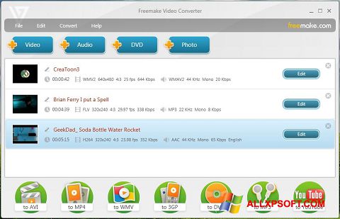 स्क्रीनशॉट Freemake Video Converter Windows XP