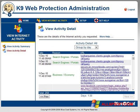 स्क्रीनशॉट K9 Web Protection Windows XP
