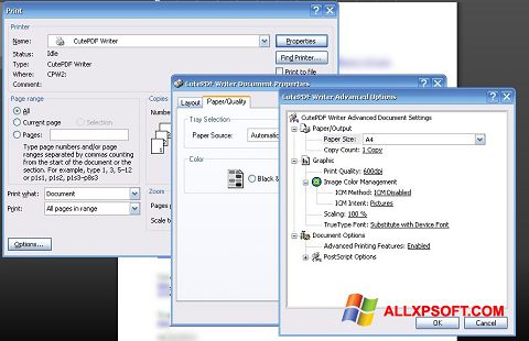 स्क्रीनशॉट CutePDF Writer Windows XP