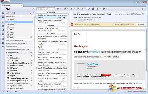स्क्रीनशॉट Opera Mail Windows XP