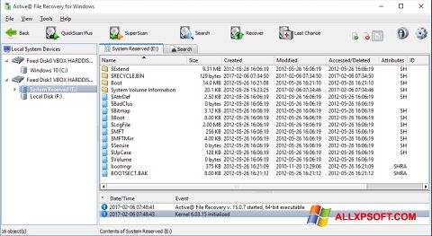 स्क्रीनशॉट Active File Recovery Windows XP