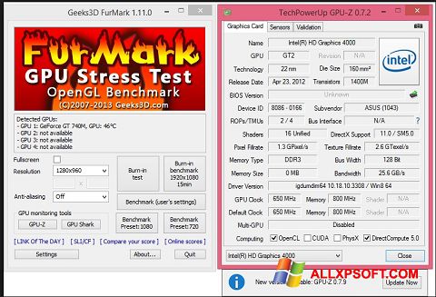 स्क्रीनशॉट FurMark Windows XP