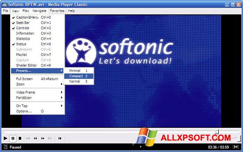 स्क्रीनशॉट Media Player Classic Windows XP