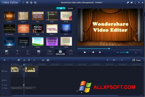 स्क्रीनशॉट Wondershare Video Editor Windows XP