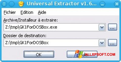 स्क्रीनशॉट Universal Extractor Windows XP