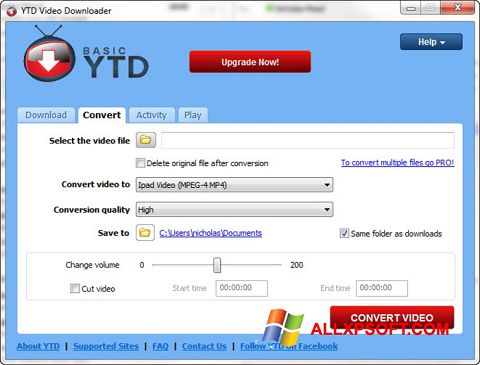 स्क्रीनशॉट YTD Video Downloader Windows XP