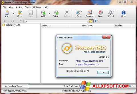 स्क्रीनशॉट PowerISO Windows XP