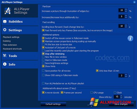 स्क्रीनशॉट ALLPlayer Windows XP