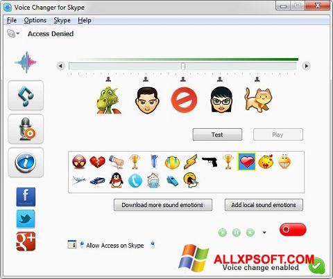 स्क्रीनशॉट Skype Voice Changer Windows XP