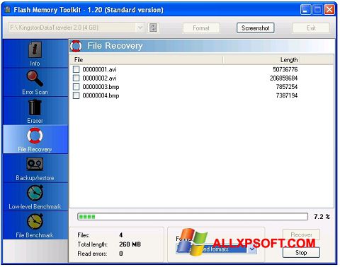 स्क्रीनशॉट Flash Memory Toolkit Windows XP