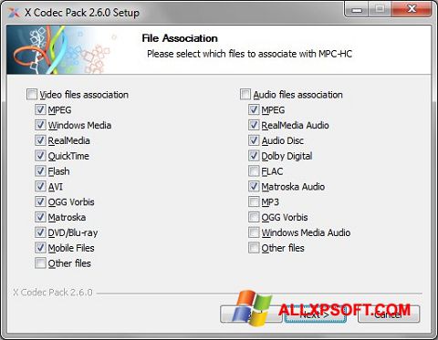स्क्रीनशॉट X Codec Pack Windows XP