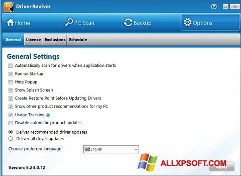 स्क्रीनशॉट Driver Reviver Windows XP