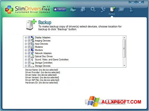 स्क्रीनशॉट SlimDrivers Windows XP
