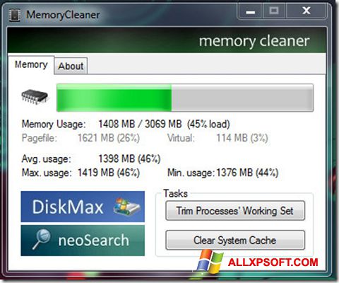 स्क्रीनशॉट Memory Cleaner Windows XP