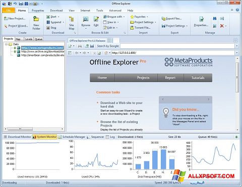 स्क्रीनशॉट Offline Explorer Windows XP