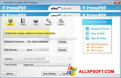 स्क्रीनशॉट PrimoPDF Windows XP