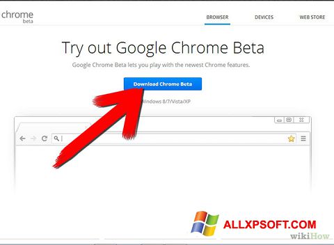 स्क्रीनशॉट Google Chrome Beta Windows XP