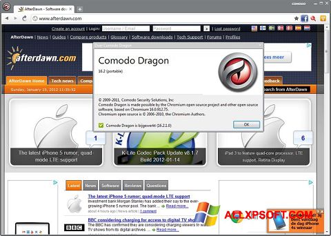 स्क्रीनशॉट Comodo Dragon Windows XP