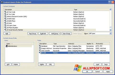 स्क्रीनशॉट DeviceLock Windows XP