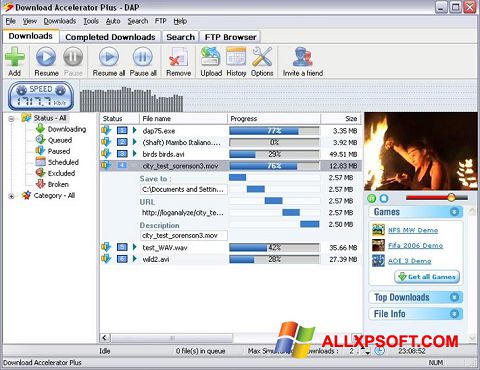 स्क्रीनशॉट Download Accelerator Plus Windows XP