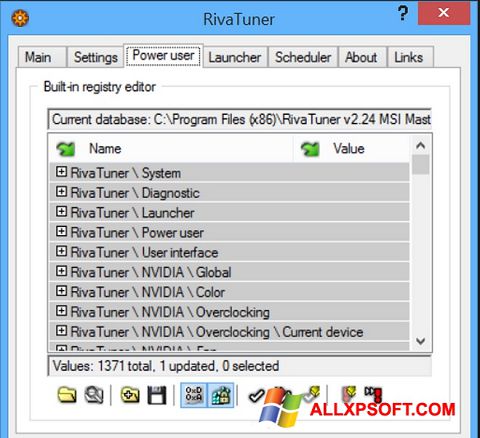 स्क्रीनशॉट RivaTuner Windows XP
