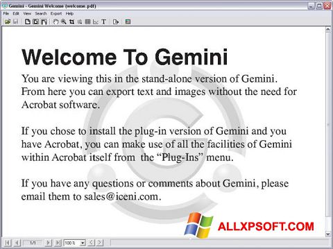 स्क्रीनशॉट Gemini Windows XP