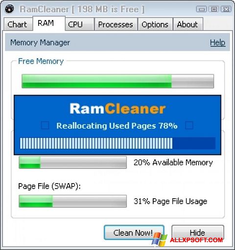 स्क्रीनशॉट RamCleaner Windows XP