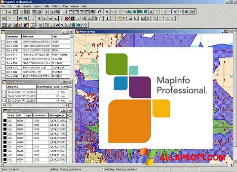 स्क्रीनशॉट MapInfo Professional Windows XP
