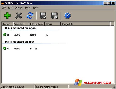 स्क्रीनशॉट SoftPerfect RAM Disk Windows XP