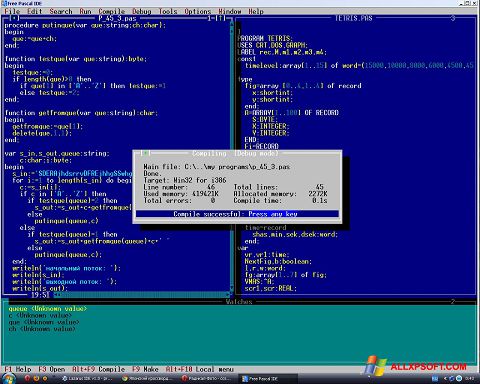 स्क्रीनशॉट Free Pascal Windows XP