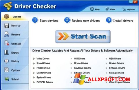 स्क्रीनशॉट Driver Checker Windows XP