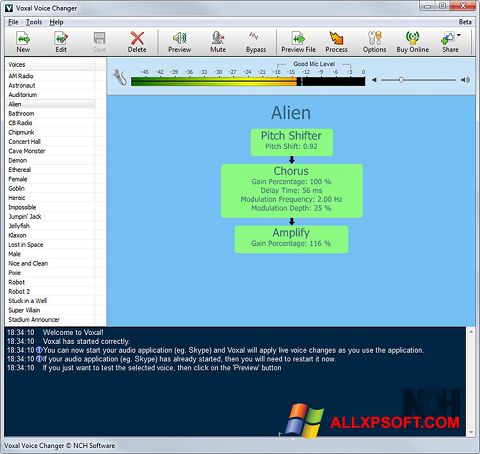 स्क्रीनशॉट Voxal Voice Changer Windows XP